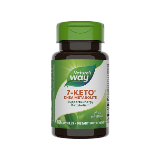 [BRSWIY32BQMG2ALU] Nature's Way 7-Keto, DHEA Metabolite, Supports Energy Metabolism*, 25 mg Potency Per Serving, Gluten Free, Vegan, 60 Capsules (Packaging May Vary)