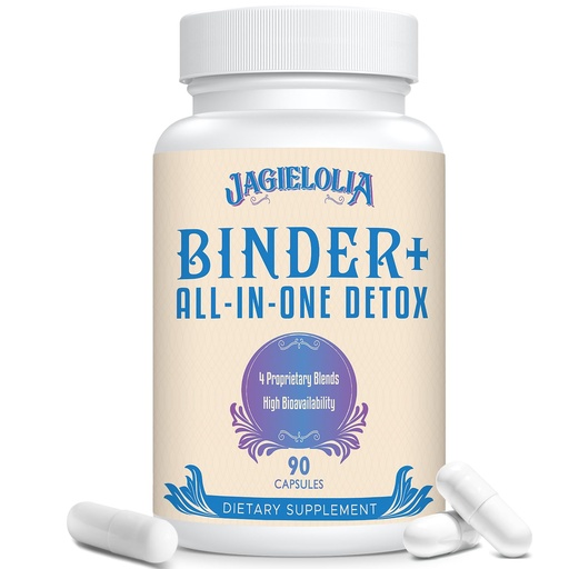 [BRSROHQNBUHW2YDP] Jagielolia All-in-One Detox Binder Supplement 1500 MG - High Bioavailability, Liver Gut Detox Cleanse with Activated Charcoal, Zeolite & Bentonite Clay for Toxins, Liver, Digestive, 90 Vegan Capsules