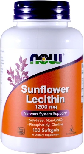 [BRSWIAD2AIPGK2LA] Now Foods Sunflower Lecithin Non-GMO, 1200mg, 100 Sgels (2 Pack)