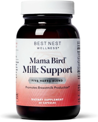 [BRSW2GAPCJ7RQEYZ] Best Nest Wellness Mama Bird Milk Support - Healthy Breast Milk Flow Support Supplement - Breastfeeding Support with Fenugreek & Moringa - Aids Milk Supply for Baby - 60 Capsules