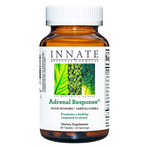 [BRSWIZQYAAFAKAL2] INNATE Response Formulas - Adrenal Response Herbal Supplement - With Ashwagandha - Promotes Optimal Stress Response - Non-GMO, Vegetarian, and Made Without 9 Food Allergens - 90 Tablets (45 Servings)
