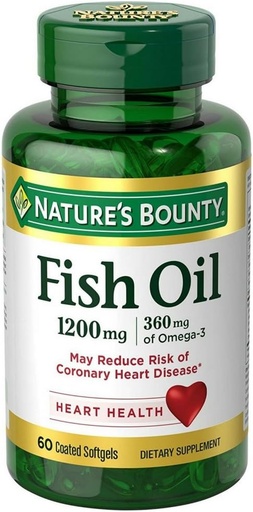 [BRSWIF35BYBA2C3U] Nature's Bounty Fish Oil, 1200mg, Softgels, 60 ea (Pack of 2)