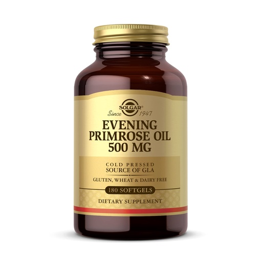 [BRSWIYT3OMABAGY3] Solgar Evening Primrose Oil 500 mg, 180 Softgels - Promotes Healthy Skin & Cardiovascular Health - Nutritional Support for Women - Gluten Free, Dairy Free - 180 Servings