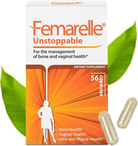 [BRSWKHYRAUOWMCLE] Femarelle® Unstoppable –Dietary Supplement for Women – Supporting Bone, Muscles and Joints & Vaginal Health – 56 Capsules – Non-Hormonal – Clinically Studied