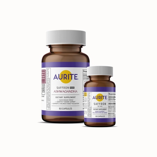 [BRSRA2QCCEHWYDTO] Saffron Ashwagandha & Saffron Supplement Bundle. Stress Management, Mood Support, Long-Term Memory, Vegetarian Friendly, Non-GMO, Gluten-Free, Soy-Free