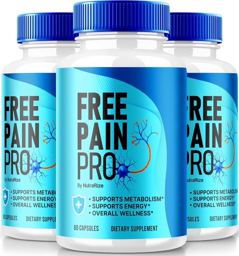 [BRSRAGAECICB4ADO] NutraRize (3 Pack) Free Pain Pro Capsules, Official Keto Formula for Fit and Healthy Body, All Natural Supplement to Support Overall Wellness, Premium FreePainPro Pills Review (180 Capsules)