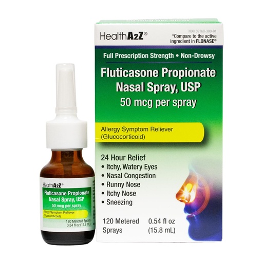 [BRSWGZD3OJ7R6233] HealthA2Z Fluticasone Propionate Nasal Sprays, 24 Hour Allergy Relief,120 Sprays, 0.54 fl oz