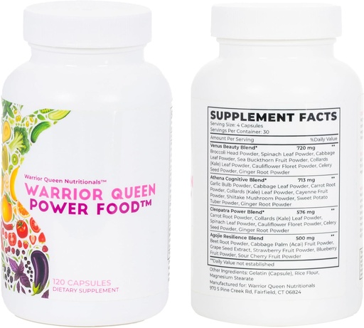[BRSROHYLB4GRUETF] «Королева-воин» Power Food, The Fruits and Veggie Supplement Made from Whole Food, SuperFood for Women on a Mission, with Reds and Greens You Need to Unleash Your Inner Warrior Queen (120 капсул)