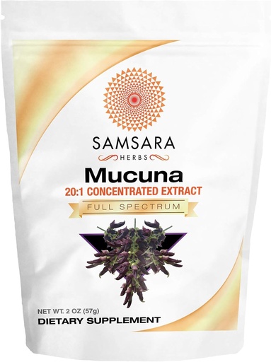 [BRSWK23YBIORCFY5] Samsara Herbs Mucuna Pruriens (2oz/57g) - Powder Extract from Velvet Beans