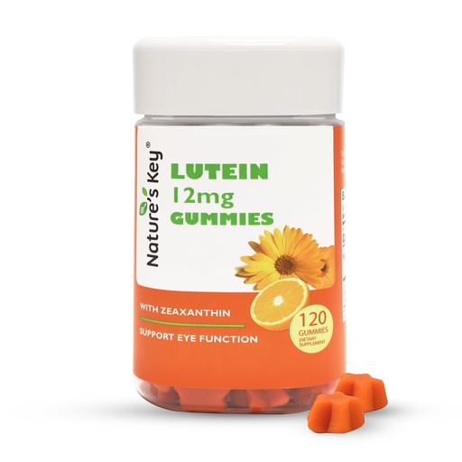 [BRSRAYL2OB5WADQ3] Nature's Key Lutein Gummies 12mg with Zeaxanthin & Vitamin A for Kids and Adults | Eye Health and Brain Function Supplement | Orange Flavor, 120Ct