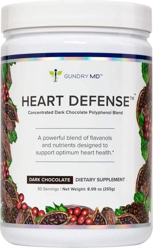 [BRSWYEIQOQNA2F3U] Gundry MD® Heart Defense™ Concentrated Dark Chocolate Polyphenol Blend, 30 Servings