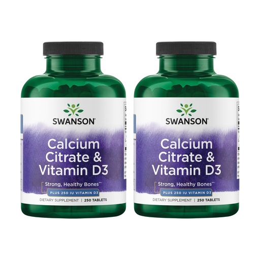 [BRSWGFD3BYJRY3LZ] Swanson Calcium Citrate & Vitamin D3 250 Tabs (2 Pack)