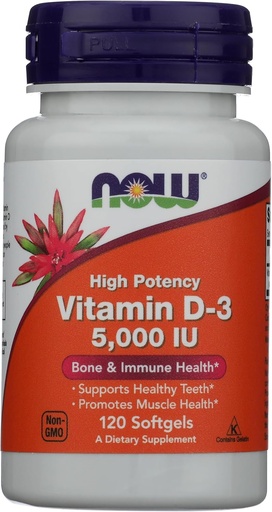 [BRSWIF3ZOFYQOHI5] Now Foods D3 5000 IU in Olive Oil, 120 CT