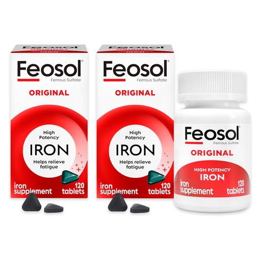 [BRSWGAYOAQFBUDT5] Feosol Original Iron Supplements for Men, Women & Children Over 12, Non-Heme, 65mg Iron Per Pill, 1 Per Day, 240ct, 4 Month Supply, for Energy and Immune System Support, Made in USA