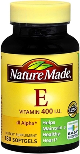 [BRSWKGYIBMJQMFI3] Nature Made dl-Alpha Vitamina E 400 U Softgels 180 geles blandos (Pack of 8)