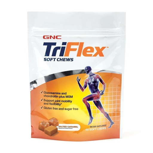 [BRSWGZ3RAQNA4E3A] GNC TriFlex Soft Chews, Salted Caramel, 60 Soft Chews, Supports Joint Health