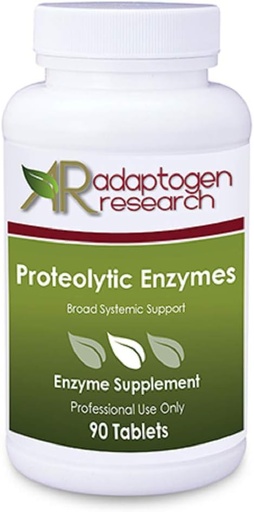 [BRSWY2QCCEIWAC3L] Proteolytic Enzymes Broad Systemic Support | Vegetarian Blend with Serratia Peptidase & Bromelain for Digestion, Sourced from Papaya & Pineapple | 90 Enteric Coated Tablets | Adaptogen Research
