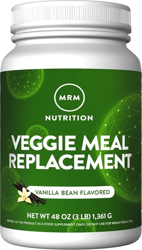 [BRSWIHLRBUNRSGTC] MRM Nutrition Veggie Meal Replacement Protein | Vanilla Bean Flavored | 22g proteína baseada en plantas completa | Meal on-the-go | fame media | fórmula de macronutrientes equilibrada | 28 porcións