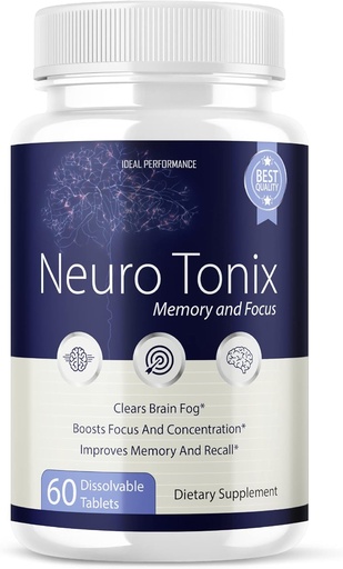 [BRSRMALRBYPGY3I6] Neurotonix Memory Supplement - Oficjalna Formuła - Neuro Tonix Memory Tablets for Focus and Memory, Neruotonix Brain Supplement Pills, Neuro Tonix Advanced Formula for Maximum Strength (60 kapsułki)