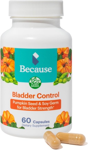 [BRSRMHTRBZ6GYFI2] Because Bladder Relief Supplement with Pumpkin Seed Extract - 60 Capsules (1 Bottle) - Helps Reduce Urgency & Frequency, Supports Strong Pelvic Floor Muscles, Vegan & Non-GMO, Made in The USA