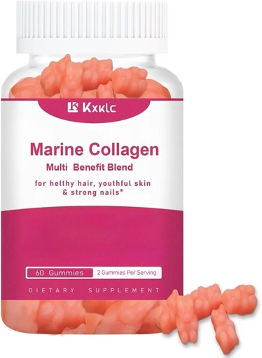 [BRSROHAQB4HRA23G] Marine Collagen Gummies- Multi-Benefit Blend of Vitamin Collagen Gummies for Healthy Skin Support with Vitamin C, Zinc, and Biotin, Hydrolyzed Collagen.(1 Pack)