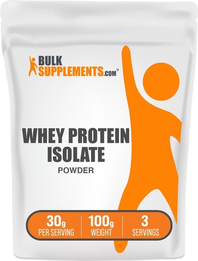 [BRSWKHY7OAJWI3DO] BulkSupplements.com Whey Protein Isolate Powder - Unflavored Whey Protein Powder, Nutritional Supplement - Gluten Free, 30g per Serving, 100g (3.5 oz) (Pack of 1)