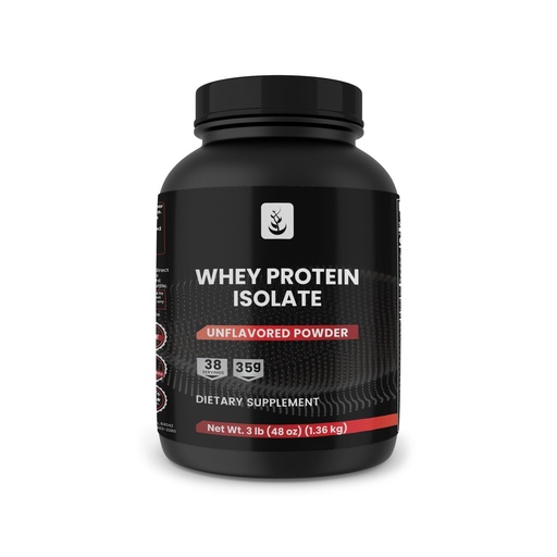 [BRSROED6O4FRM3D7] PURE ORIGINAL INGREDIENTS Whey Protein Isolate, 3 lb, Instantized, Unflavored