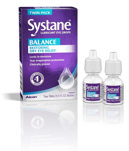 [BRSWIYIQAUNAMC3K] Systane Balance Lubricant Eye Drops, Twin Pack, 10-mL Each