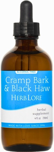 [BRSRAGITCAMQY235] Herb Lore Cramp Bark & Black Haw Tincture – Alcohol Free Liquid Herbal Menstrual Cramp Supplement Drops for Period Cramps, Muscle Tension & Uterine Support (4 fl oz)