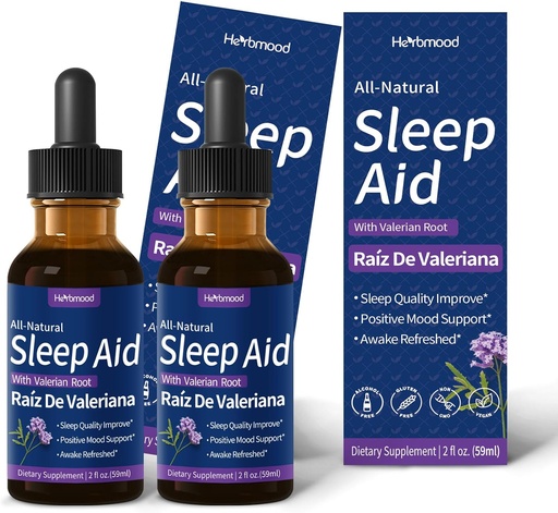 [BRSROFDQOQCROF3K] Valerian Root Sleep Support Drops, Gotas de Manzanilla y Flor de Jamaica y Valeriana para Dormir, Nature Herbal Extract Liquid for Deep Sleep. 4oz