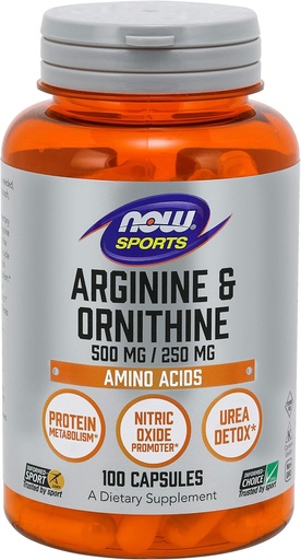 [BRSWIYQDBV6RUYD2] Now Foods Arginine Ornithine 100 Caps