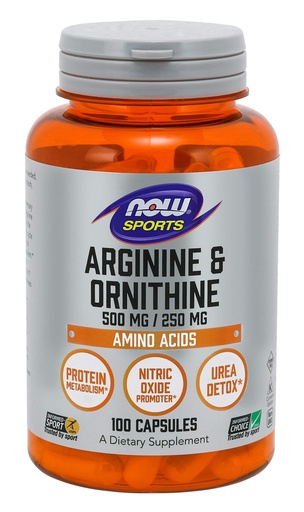 [BRSWIYQDBV6RUYD2] Now Foods L-Arginine and Ornithine, 100 Capsules