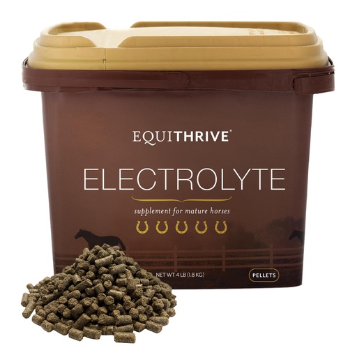 [BRSRAGQBAEBG2FLZ] Equithrive Horse Electrolyte Pellets, Vitamins and Minerals Supplement, Equine Feed Supplies for Training and Competition, 4 lbs, 20 Day Supply