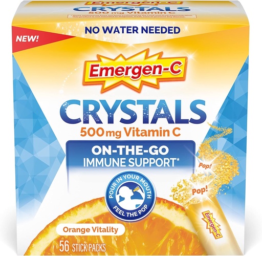 [BRSRMAI7OIIRGAL7] Emergen- C Kristal, On- theGo Emergen- C Dukungan Imune dengan Vitamin C, B Vitamin, Zinc dan Manganese, Oranye - 56 Stick Packs
