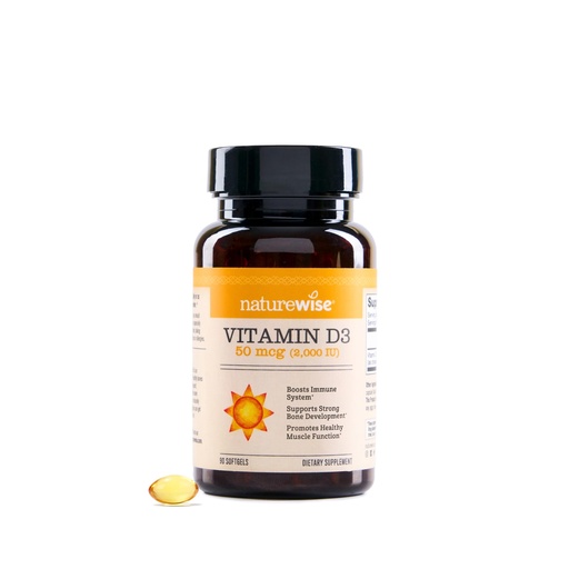 [BRSROGIPB4BAYEQ3] NatureWise Vitamin D3 2000iu (50 mcg) 90-Day Supply for Immune Support, Healthy Muscle Function, and Bone Health, Gluten Free in Organic Extra Virgin Olive Oil, (Mini Softgel), 90 Count
