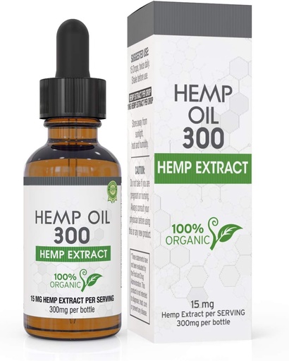 [BRSWGYYFBMPQ22Q7] Absolute Nutrition Hemp Oil 300mg - 100% Organic Hemp drops -rich in Omega Fatty Acids 3 6 9 - Grown and Made in USA - with MCT Oil