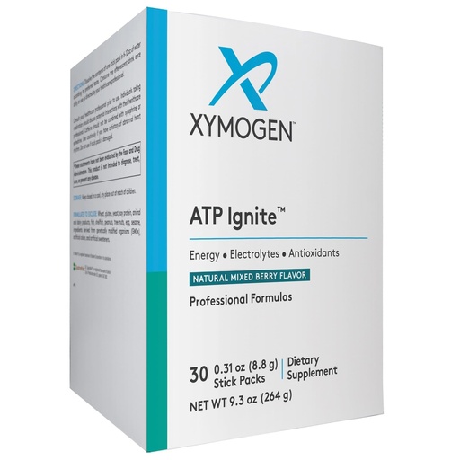 [BRSRMGQTC4JRA3TU] XYMOGEN ATP Ignite - Supports Hydration & Long Lasting Energy - Vitamin C & B-Complex, Aminos & 95 mg Caffeine - Vegan, Gluten-Free & Non-GMO - Mixed Berry - 30 Servings