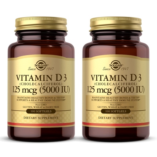 [BRSW2BL7OZYGOCD7] Solgar Vitamin D3 (Cholecalciferol) 10 mcg (400 IU) - 100 Softgels, Pack of 2 - Helps Maintain Healthy Bones & Teeth - Immune System Support - Non-GMO, Gluten Free, Dairy Free - 200 Total Servings