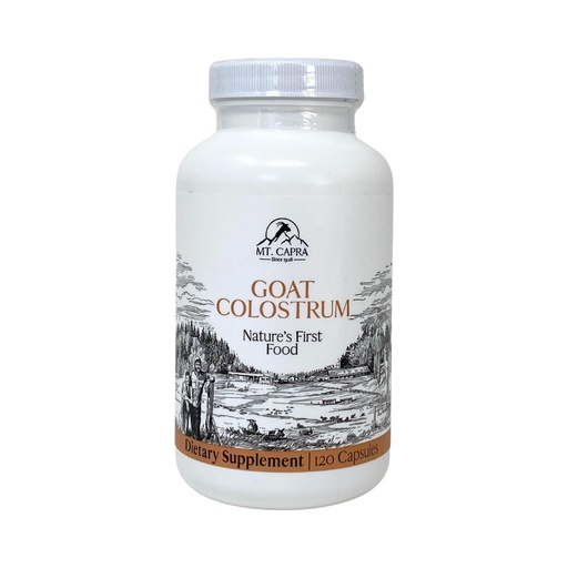 [BRSWIYQQCIFQODTC] Mt. Capra Goat Colostrum | for Healthy Immune System, Gut, and Athletic Performance | Grass-Fed, High in Immunoglobulins | 30 Servings - 120 Capsules