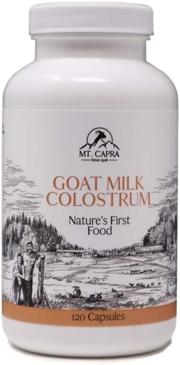 [BRSWIYQQCIFQODTC] Mt. Capra Goat Milk Colostrum  durable for Healthy Immune System, Gut, and Athletic Performance ← Grass-Fed, High in Immunoglobulins ← 30 Servimientos - 120 cápsulas