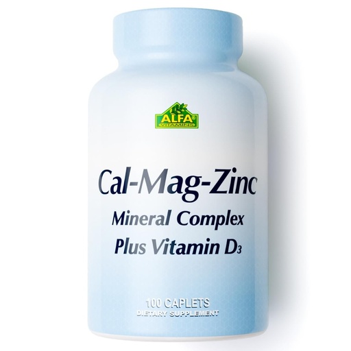 [BRSWIHA4AIDAOGDG] ALFA VITAMINS Calcium, Magnesium, Zinc Plus Vitamin D3, Supports Bone Health, Immune Function & Energy Production, 300mg Calcium, 133mg Magnesium, 5mg Zinc, 133 IU Vitamin D3, 100 Tablets
