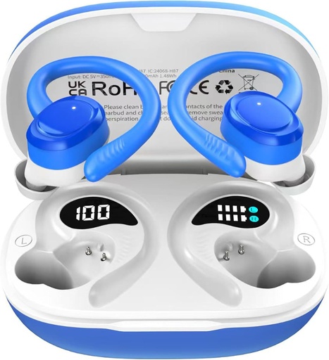 [BRSRAAT5CANQKEI3] Wireless Earbud Bluetooth Ear Buds, LED Display IPX7 Waterproof