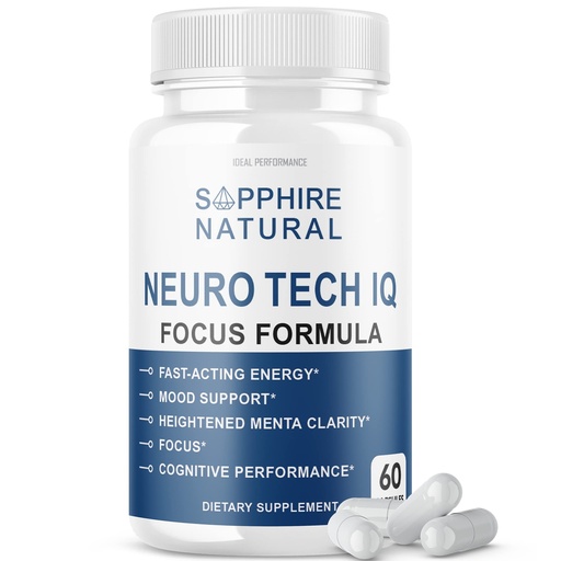 [BRSW2CQ2BAOWYADO] Neuro Tech IQ Brain Supplement Neurotech Iq Focus Formula Pills (60 Capsules)