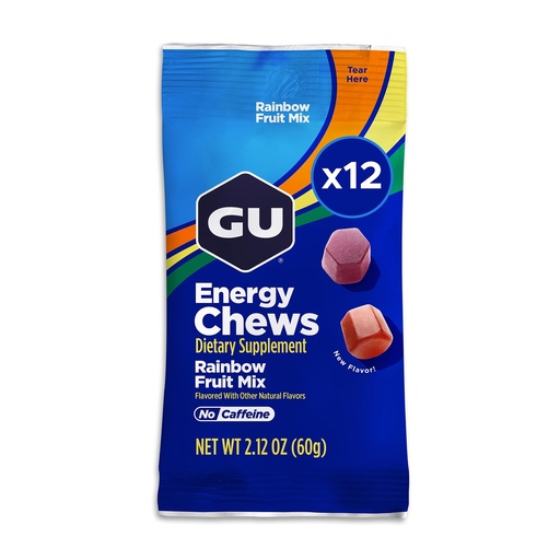 [BRSRABLYAAFR6E3B] GU Energy Chews, Rainbow Mix - 12 Bags (24 Servings Total)