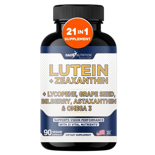 [BRSRO2YDCUPAOGTO] Gade Nutrition Lutein and Zeaxanthin Supplements | Astaxanthin Eye Vitamins with Omega 3, Resveratrol, Bilberry, Lycopene, Quercetin, Ginkgo Biloba, Vitamin D and More Eye Care Vitamins and Minerals
