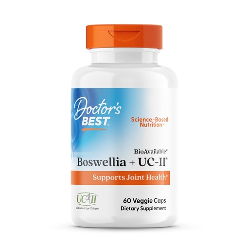 [BRSROATRPIBBG23Z] Doctor's Best Boswellia + UC-II Supplement for Men & Women - Boswellia Serrata Extract Capsules for Joint Health Support, Type II Collagen, BioAvailable, Non-GMO, Gluten Free, Soy Free - 60 Veg Caps