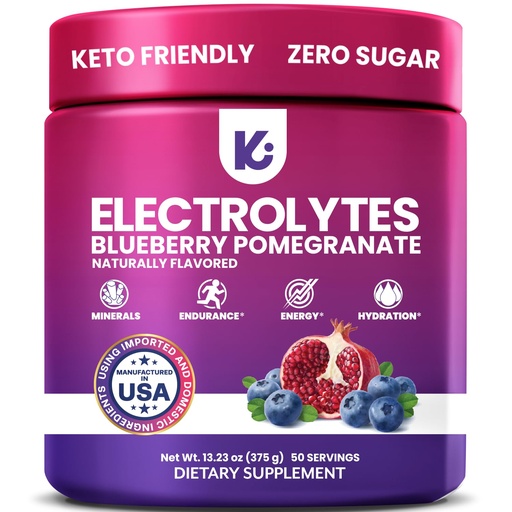 [BRSW2YI5C4MBEEYZ] Keppi Electrolytes Powder – Blueberry Pomegranate Flavor 50 Servings – No Sugar Hydration Supplement with Potassium, Magnesium, Sodium – Keto, Vegan, Fasting-Friendly, Zero Calorie Electrolyte Drink