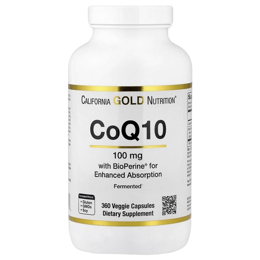 [BRSWYYIYOAIR43DH] CoQ10 100 mg, Coenzyme Q10 Ubiquinone USP with Bioperine Black Pepper for Enhanced Absorption, Supports Mitochondrial Function*, 360 Veggie Capsules