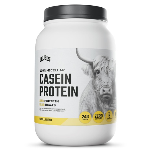 [BRSWYA37A56QKCD5] Levels 100% Micellar Casein Protein, Hormone Free, Vanilla Bean, 2LB