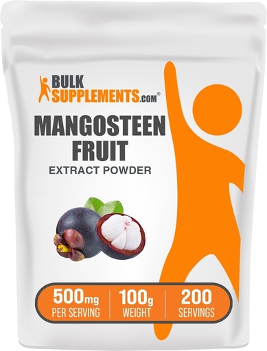 [BRSWKZI5BIORCYLC] BulkSuplements.com Mangosteen Extract Powder - Suplemento superalimentar, de Mangosteen Fruit - Gluten Free, 500mg por serviço, 100g (3,5 onças) (Pack of 1)